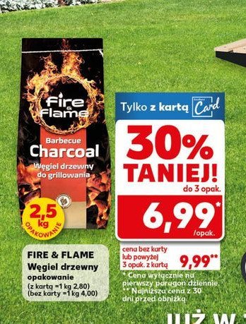 Brykiet z węgla drzewnego Fire & flame promocja w Kaufland