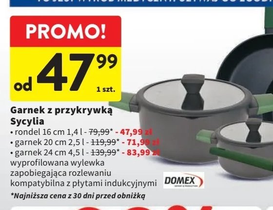 Garnek z przykrywką sycylia 20 cm 2.5 l Domex promocja