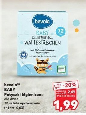 Patyczki kosmetyczne dla dzieci Bevola baby promocja w Kaufland