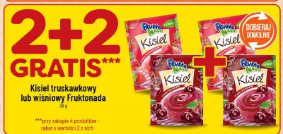 Kisiel truskawkowy lub wiśniowy 2+2 GRATIS promocja w POLOmarket