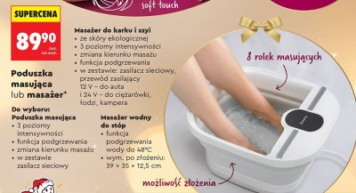 Poduszka masująca lub masażer do karku i szyi Hoffen promocja w Biedronka