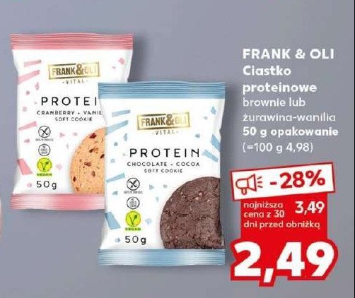 Ciastko proteinowe cranberry vanilla Frank&oli promocja