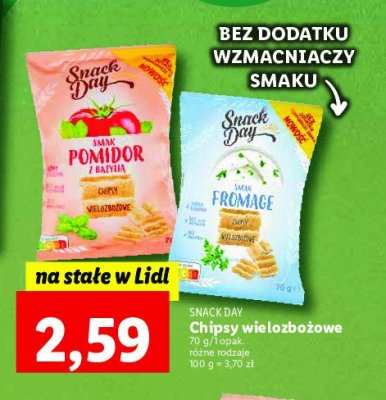 Chipsy wielozbożowe pomidor z bazylią Snack day promocja