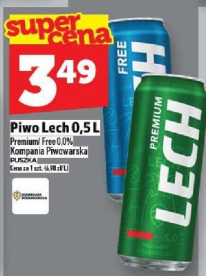 Piwo Lech 0,5 L Premium Free 0,0% Kompania Piwowarska promocja w TOPAZ