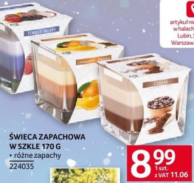 Świeca zapachowa w szkle 170g różne zapachy promocja w Selgros