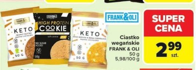 Ciastka wegańskie Frank & Oli 80 g promocja w Carrefour