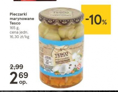 Pieczarki marynowane z marchewk膮 i cebul膮 Tesco mw promocja