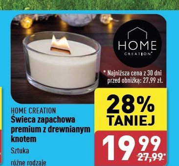 Świeca zapachowa premium z drewnianym knotem Home creation promocja