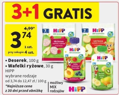 Deserek, Wafelki ryżowe HIPP wybrane rodzaje promocja w Intermarche
