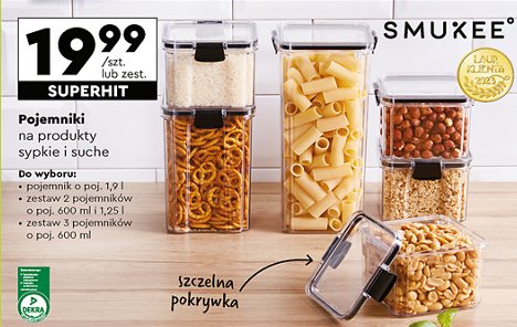 Pojemnik na produkty sypkie 600 ml + 1.25 l Smukee promocja