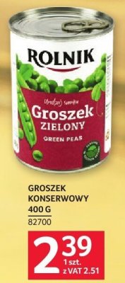 Groszek konserwowy Rolnik 400 g promocja w Selgros
