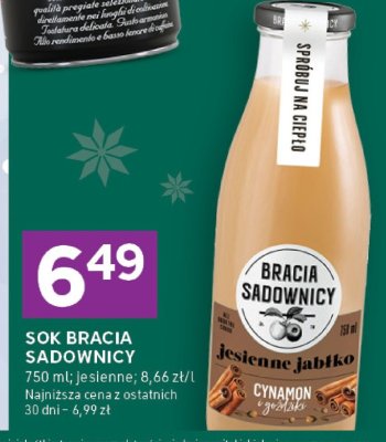 Sok Bracia Sadownicy Jesienne Jabłka promocja w Stokrotka