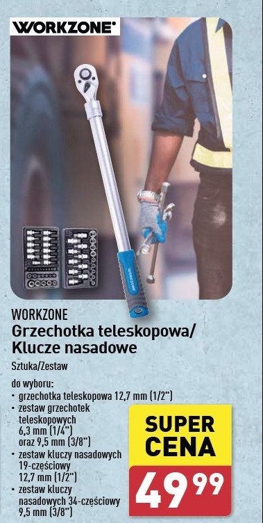 Zestaw kluczy nasadowych WORKZONE promocja w Aldi