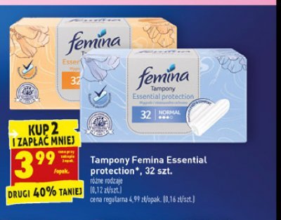 Tampony normal Femina essential protection promocja