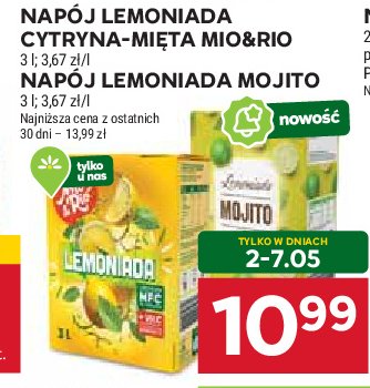 Lemoniada mojito Mio&rio promocja w Stokrotka