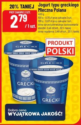 Jogurt typu greckiego Mleczna Polana promocja w POLOmarket