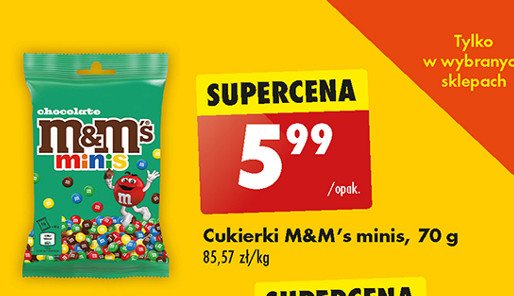 Cukierni minis czekoladowe M&m's promocja w Biedronka