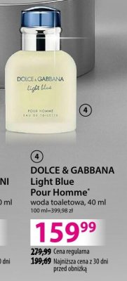 Woda toaletowa DOLCE & GABBANA Light Blue Pour Homme 40 ml promocja w Hebe