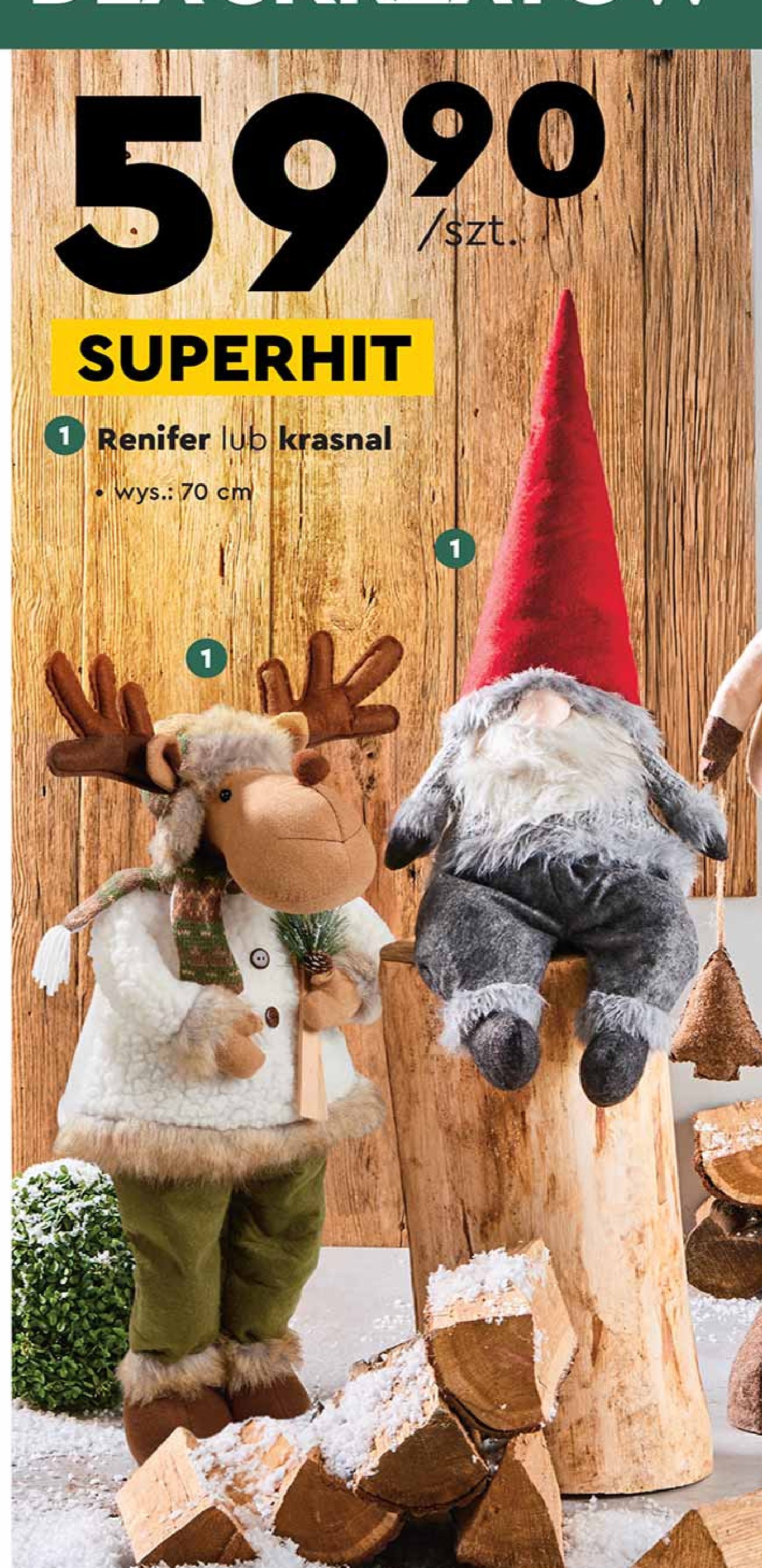 Renifer- ozdoba wys. 70 cm promocja