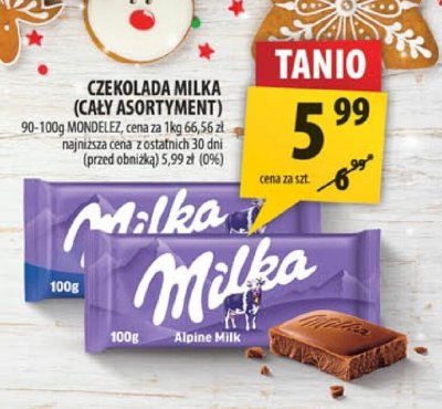 Czekolada Milka (cały asortyment) promocja w Arhelan