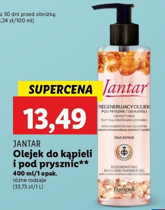 Olejek pod prysznic z bursztynem Farmona jantar promocja