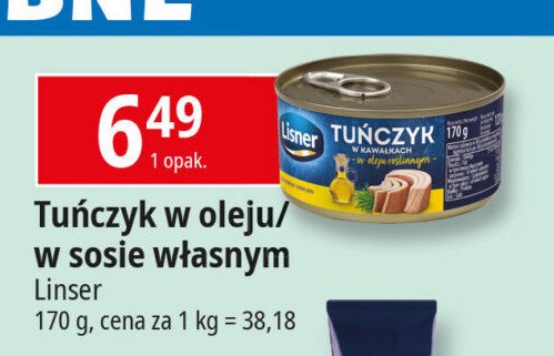 Tuńczyk w kawałkach w oleju roślinnym Lisner promocja