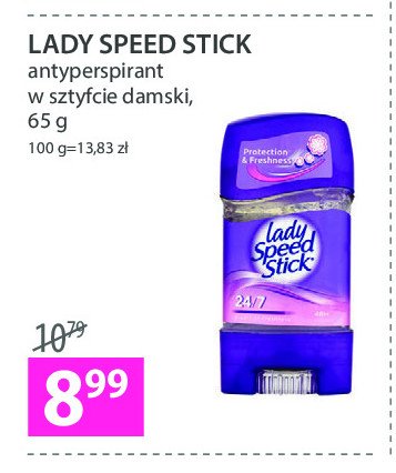 Dezodorant protection and freshness Lady speed stick 24/7 promocja