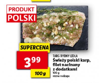 Karp polski filet z dodatkami Rybny targ lidla promocja