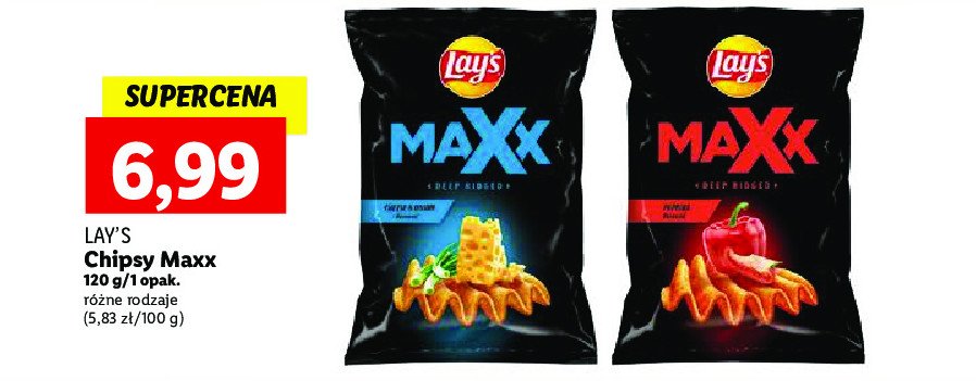 Chipsy ser & zielona cebulka Lay's maxx mocno pogięte Frito lay lay's promocja