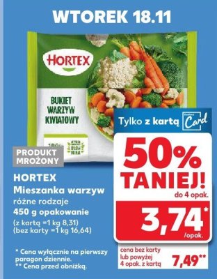Mieszanka warzyw Hortex różne rodzaje 450 g promocja w Kaufland