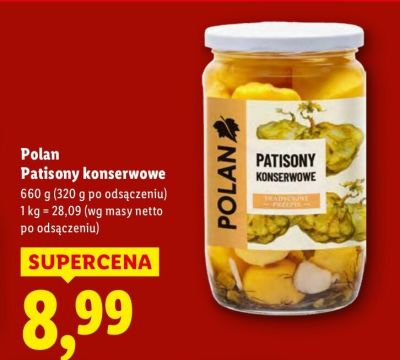Patisony konserwowe Polan 660g promocja w Lidl