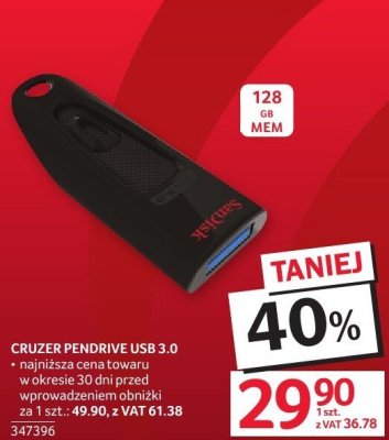 Pendrive Cruzer Pendrive USB 3.0 promocja w Selgros