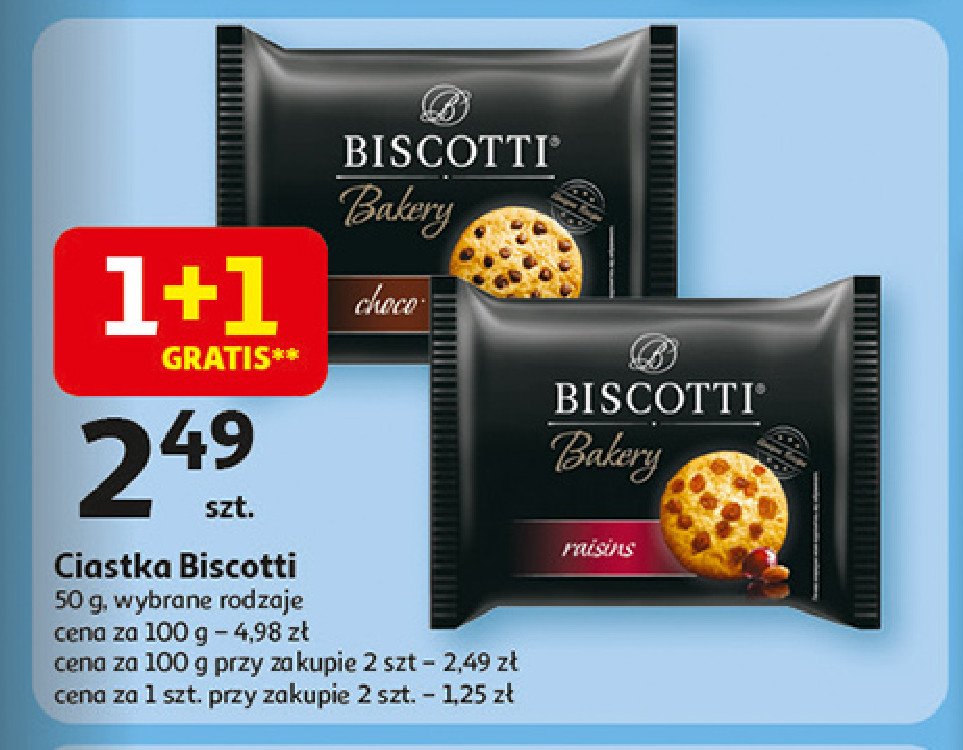 Ciastka czekoladowe Biscotti promocja w Auchan