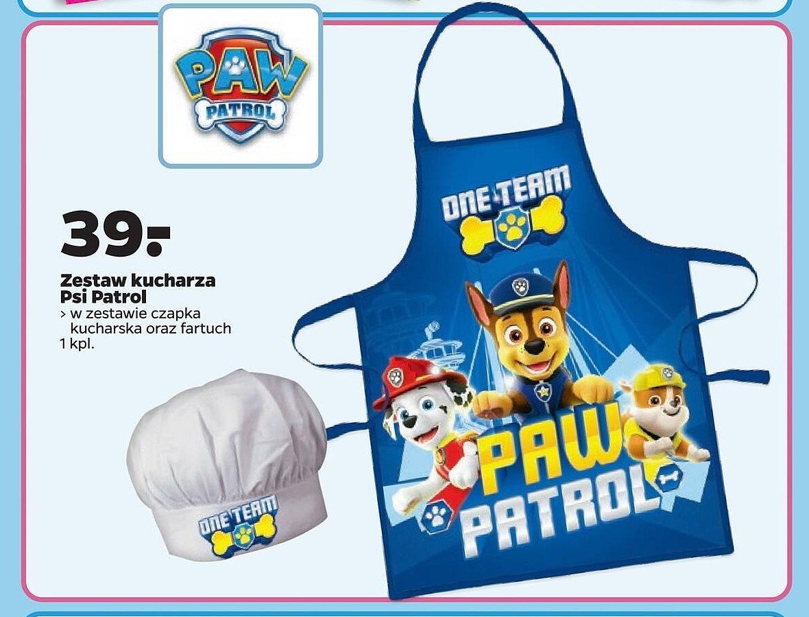 Zestaw kucharza czapka kucharska + fartuch psi patrol KIDS EUROSWAN promocja