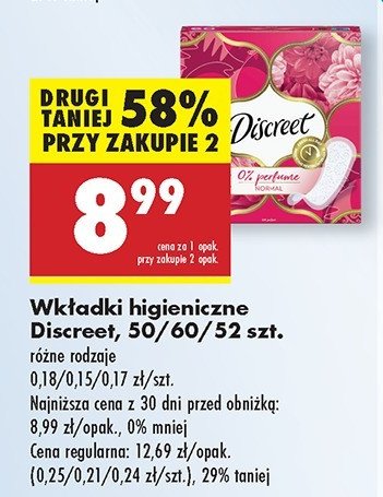 Wkładki normal Discreet promocja