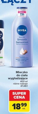 Mleczko do ciała wygładzające NIVEA Body Milk Smooth Sensation 400ml różne rodzaje promocja w Carrefour