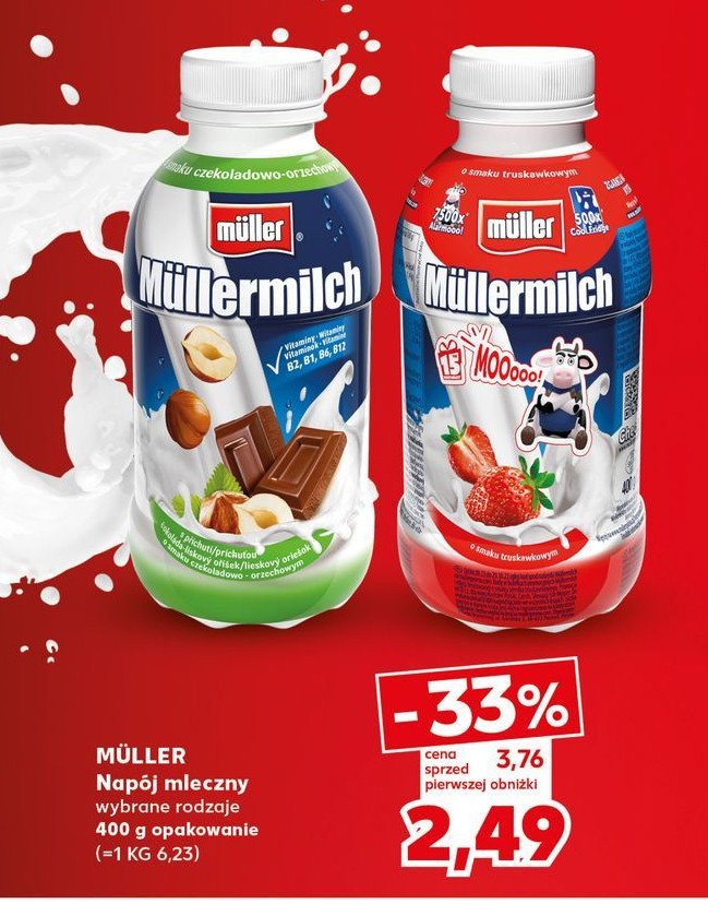Napój mleczny czekoladowo-orzechowy Mullermilch promocja