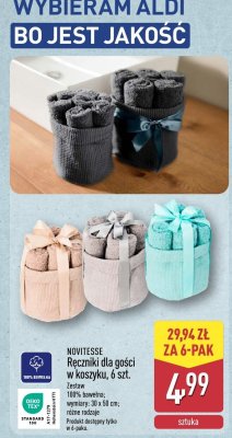 Ręczniki dla gości NOVITESSE w koszyczku, 6 szt. promocja w Aldi