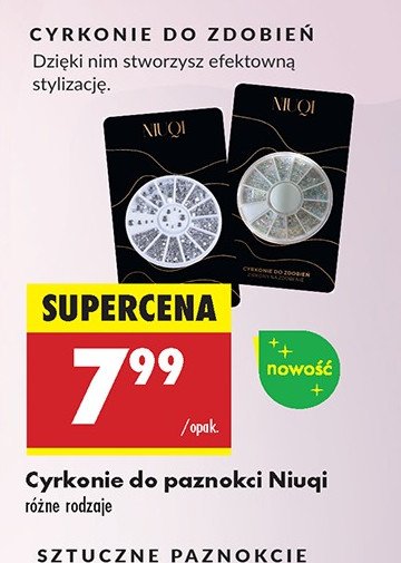 Cyrkonie do paznokci Niuqi promocja w Biedronka