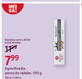 Pasta do zębów Ayouthveda ayurvedic charcoal promocja w Rossmann