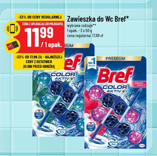 Kostka do wc eucalyptus Bref blue aktiv promocja w POLOmarket