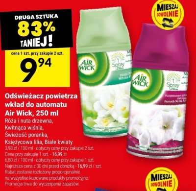 Odświeżacz powietrza wkład do automatu Air Wick, 250 ml promocja w Twój Market