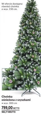 Choinka ośnieżona z szyszkami 300 cm promocja w Makro