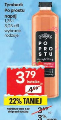 Napój Tymbark Po prostu napój 1.25l wybrane rodzaje promocja w Delikatesy Centrum