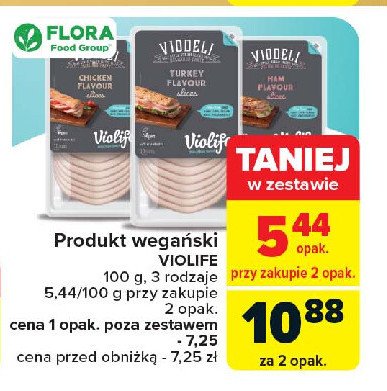 Plastry wegańskie o smaku indyka Violife promocja w Carrefour