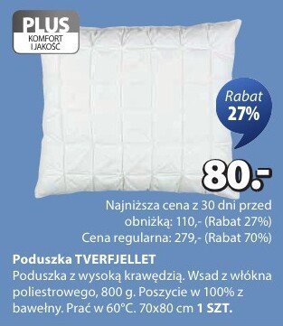 Poduszka TVERFJELLET promocja w Jysk