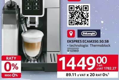 Ekspres DeLonghi EKSPRES ECAM350.50.SB promocja w Selgros