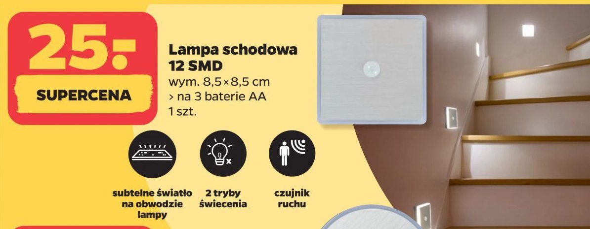 Lampa schodowa 12v promocja w Netto