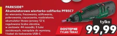 Wiertarko-szlifierka akumulatorowa pfbsc7 Parkside promocja