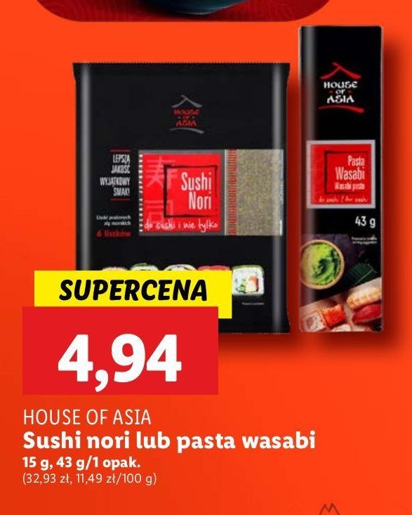 Sushi nori House of asia promocja